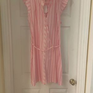 Pretty summer pink and white striped dress
